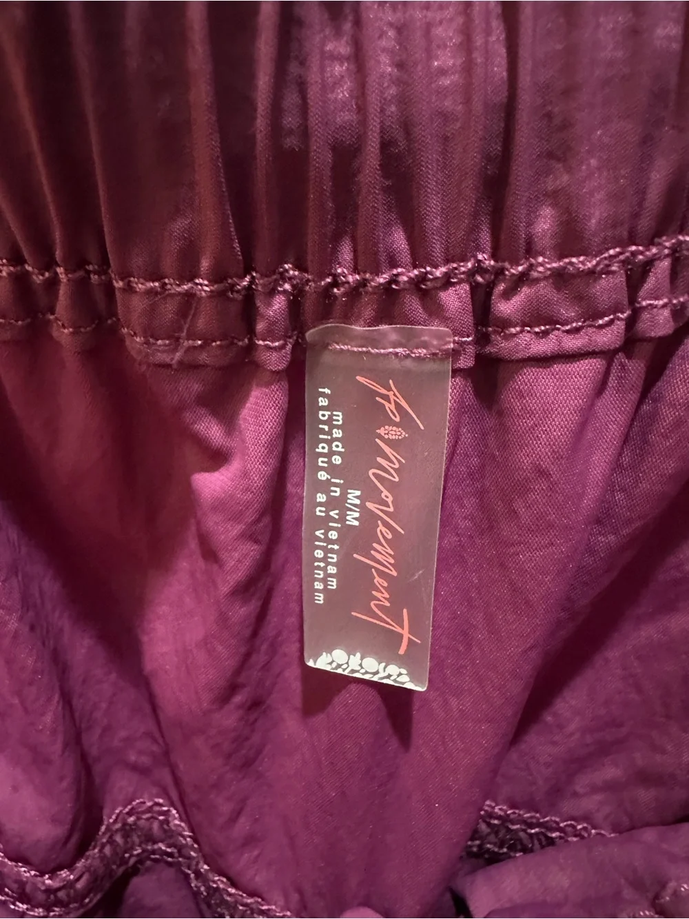 Free People Movement Joggers in Plum and Peach with Coral Trim NWT Size M